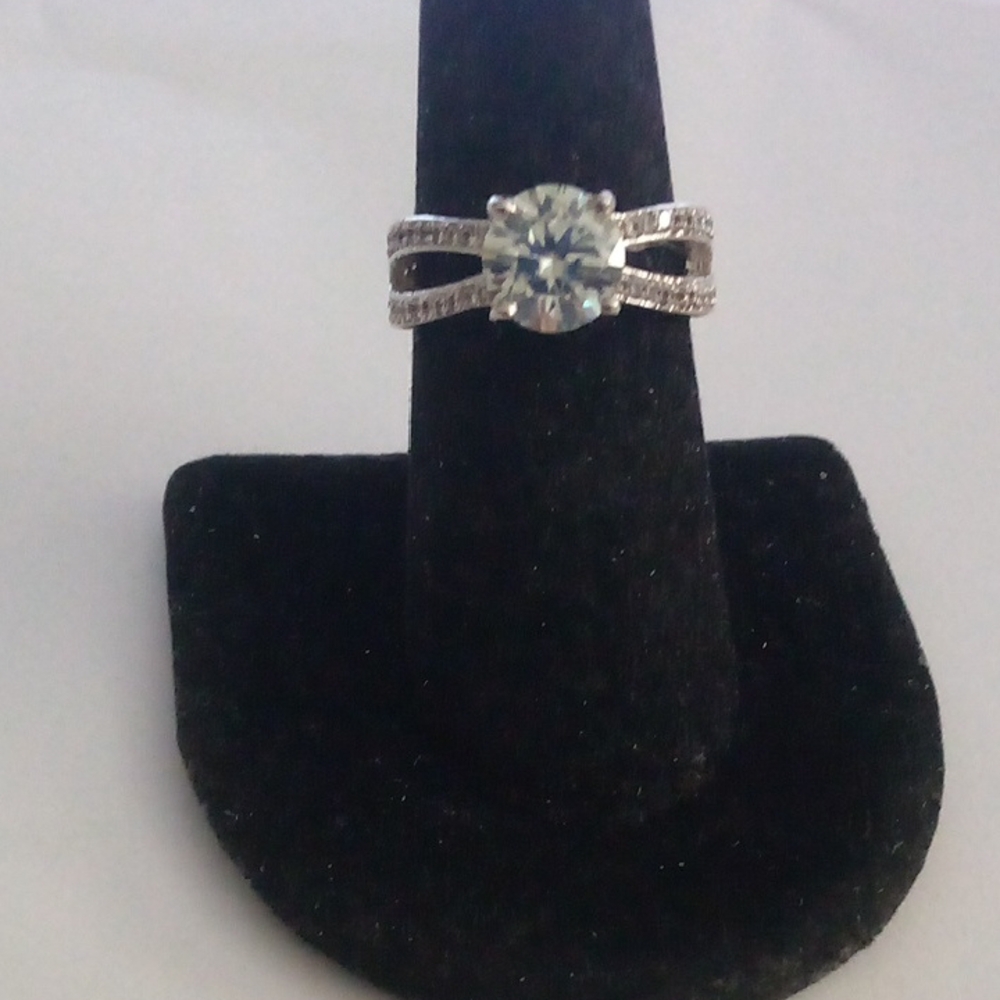 Elegant Silver Women's 3.12CT SOLITAIRE DIAMOND RING SIZE 6.75